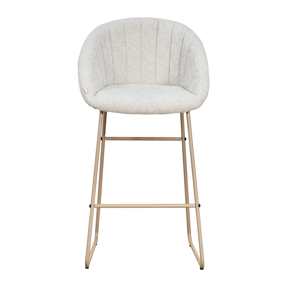 كرسي بار عصري قماش بقاعدة معدنية بيج كرسي بار عصري قماش بقاعدة معدنية بيج