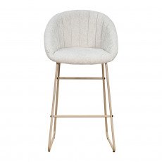 كرسي بار عصري قماش بقاعدة معدنية بيج كرسي بار عصري قماش بقاعدة معدنية بيج