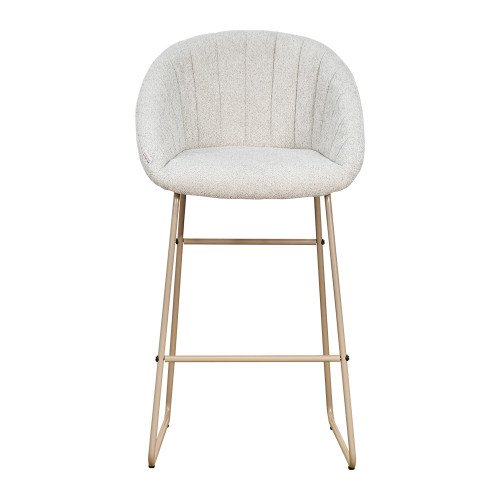 كرسي بار عصري قماش بقاعدة معدنية بيج كرسي بار عصري قماش بقاعدة معدنية بيج