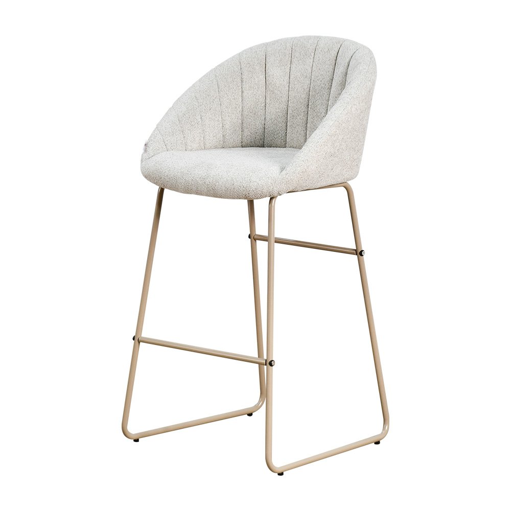 كرسي بار عصري قماش بقاعدة معدنية بيج كرسي بار عصري قماش بقاعدة معدنية بيج