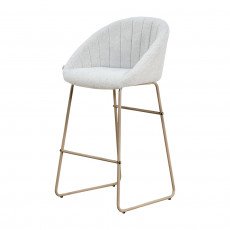 كرسي بار عصري قماش بقاعدة معدنية رمادي كرسي بار عصري قماش بقاعدة معدنية رمادي