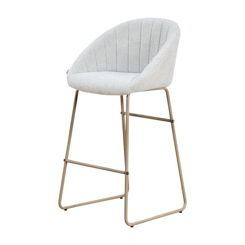 كرسي بار عصري قماش بقاعدة معدنية رمادي كرسي بار عصري قماش بقاعدة معدنية رمادي