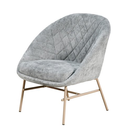 كرسي مفرد مودرن قماشي بقاعدة معدنية رمادي كرسي مفرد مودرن قماشي بقاعدة معدنية رمادي