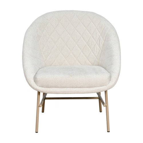 كرسي مفرد مودرن قماشي بقاعدة معدنية أوف وايت كرسي مفرد مودرن قماشي بقاعدة معدنية أوف وايت