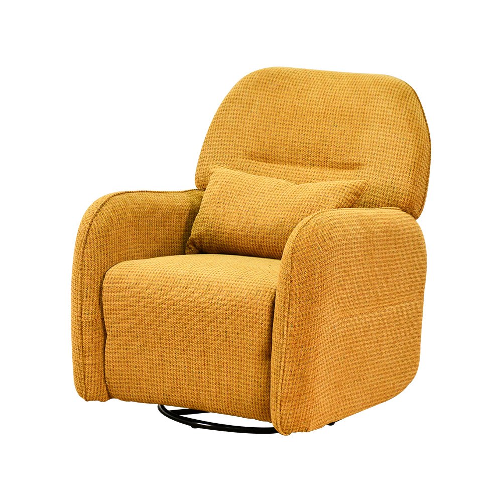 كرسي استرخاء فخم هزاز دوار قماشي مودرن أصفر كرسي استرخاء فخم هزاز دوار قماشي مودرن أصفر