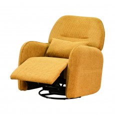 كرسي استرخاء فخم هزاز دوار قماشي مودرن أصفر كرسي استرخاء فخم هزاز دوار قماشي مودرن أصفر