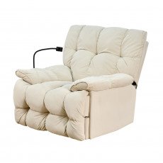 كرسي استرخاء فخم هزاز دوار بحامل جوال بيج كرسي استرخاء فخم هزاز دوار بحامل جوال بيج