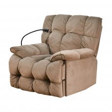 كرسي استرخاء فخم هزاز دوار بحامل جوال بني كرسي استرخاء فخم هزاز دوار بحامل جوال بني