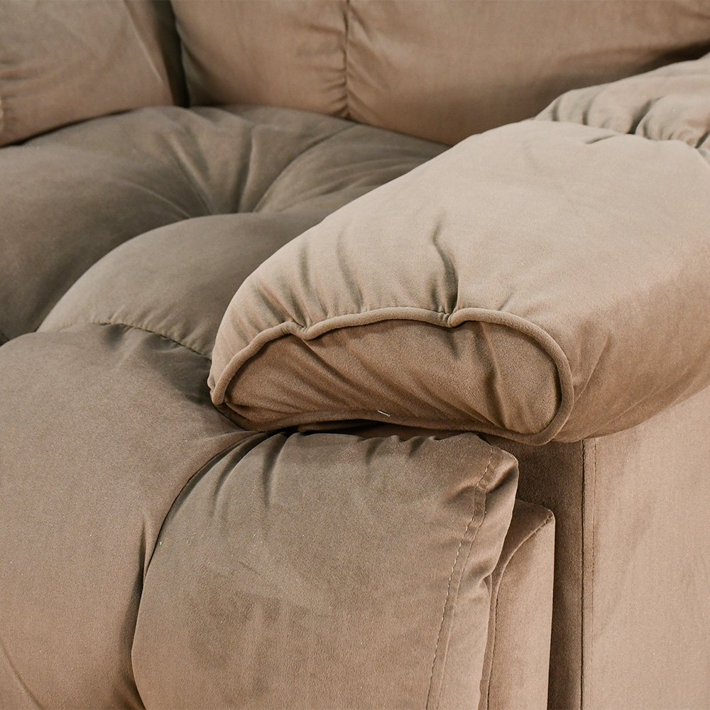 كرسي استرخاء فخم هزاز دوار بحامل جوال بني كرسي استرخاء فخم هزاز دوار بحامل جوال بني