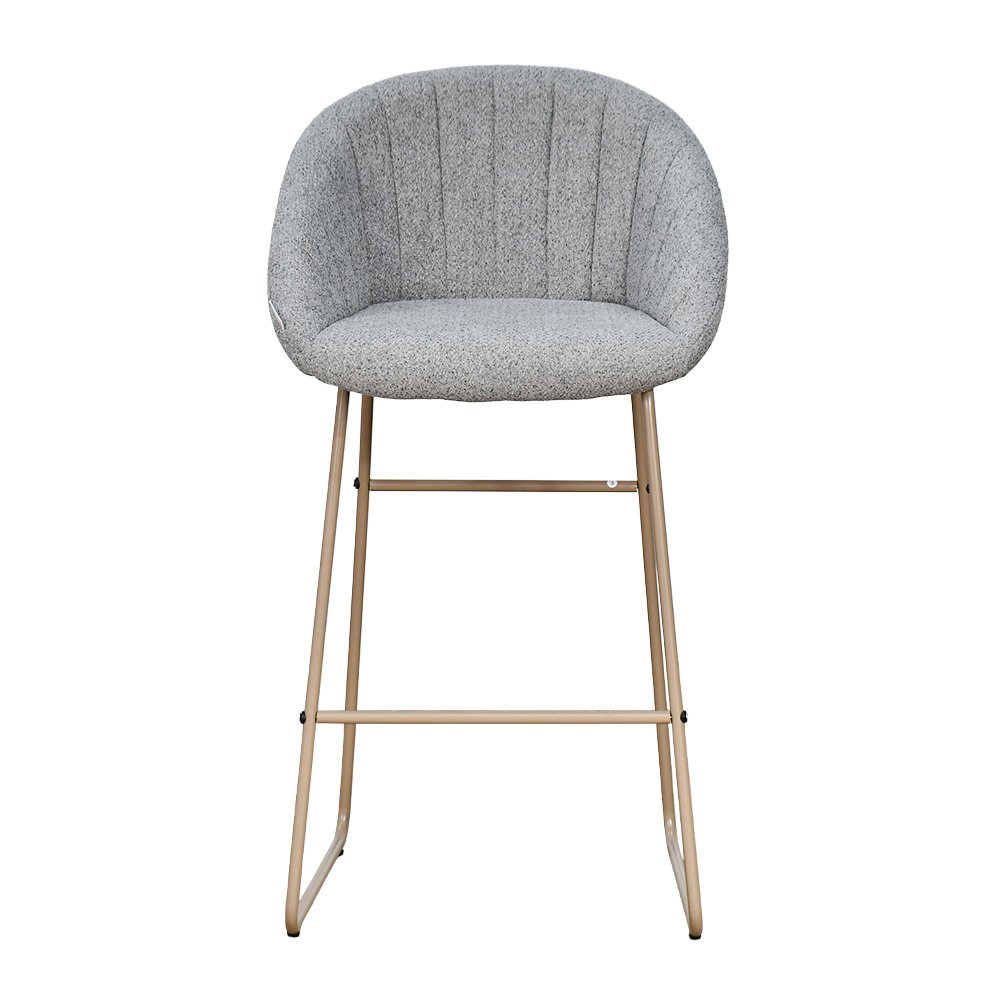 كرسي بار عصري قماش بقاعدة معدنية رمادي كرسي بار عصري قماش بقاعدة معدنية رمادي