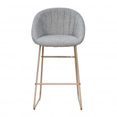 كرسي بار عصري قماش بقاعدة معدنية رمادي كرسي بار عصري قماش بقاعدة معدنية رمادي