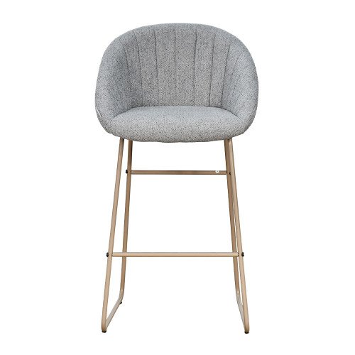 كرسي بار عصري قماش بقاعدة معدنية رمادي 