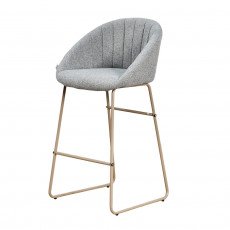 كرسي بار عصري قماش بقاعدة معدنية رمادي كرسي بار عصري قماش بقاعدة معدنية رمادي