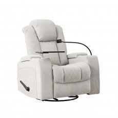 كرسي استرخاء هزاز دوار مع رف طاولة بيج كرسي استرخاء هزاز دوار مع رف طاولة بيج