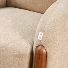 كرسي فخم مودرن بهيكل خشبي كاكي