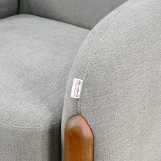 كرسي فخم مودرن بهيكل خشبي رمادي غامق