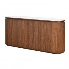 دولاب بوفيه صالة مودرن خشبي بسطح رخامي فاخر