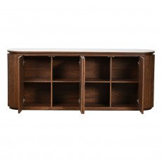 دولاب بوفيه صالة مودرن خشبي بسطح رخامي فاخر