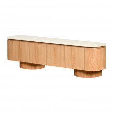 وحدة تلفاز مودرن خشب بسطح رخام وأدراج 180 سم