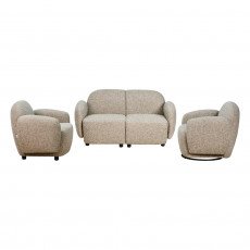 طقم كنب 2 مقعد فاخر مع كرسيين دوار وثابت كافيه