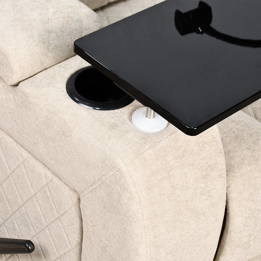 كرسي استرخاء هزاز دوار مع رف طاولة بيج كرسي استرخاء هزاز دوار مع رف طاولة بيج