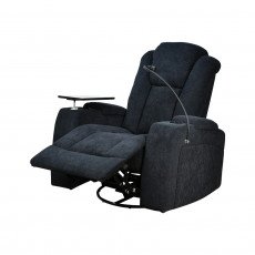 كرسي استرخاء هزاز دوار مع رف طاولة أسود كرسي استرخاء هزاز دوار مع رف طاولة أسود