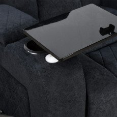 كرسي استرخاء هزاز دوار مع رف طاولة أسود كرسي استرخاء هزاز دوار مع رف طاولة أسود