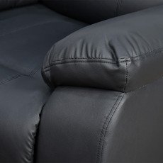 كرسي استرخاء فخم هزاز دوار بتصميم عصري جلد أسود