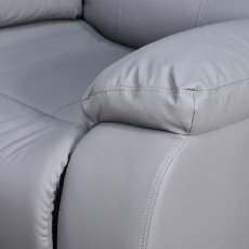 كرسي استرخاء فخم هزاز دوار بتصميم عصري جلد رمادي