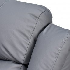 كرسي استرخاء فخم هزاز دوار بتصميم عصري جلد رمادي