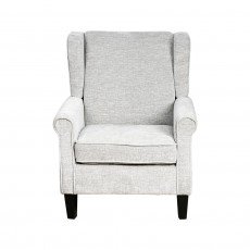 كرسي مفرد فخم قماش بهيكل خشبي مودرن رمادي