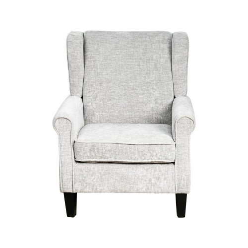 كرسي مفرد فخم قماش بهيكل خشبي مودرن رمادي