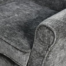 كرسي مفرد فخم قماش بهيكل خشبي مودرن رمادي غامق