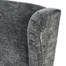 كرسي مفرد فخم قماش بهيكل خشبي مودرن رمادي غامق