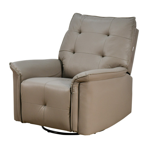 كرسي استرخاء فخم هزار دوار جلد بتصميم عصري بني كرسي استرخاء فخم هزار دوار جلد بتصميم عصري بني