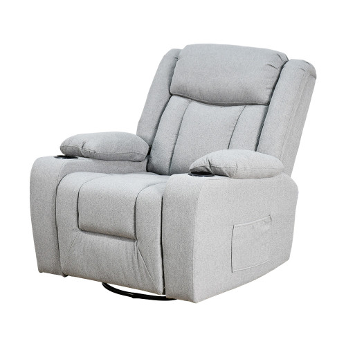 كرسي استرخاء فاخر هزاز دوار بتصميم مودرن رمادي كرسي استرخاء فاخر هزاز دوار بتصميم مودرن رمادي