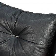 كرسي مفرد جلد بهيكل معدني تصميم عصري أسود كرسي مفرد جلد بهيكل معدني تصميم عصري أسود