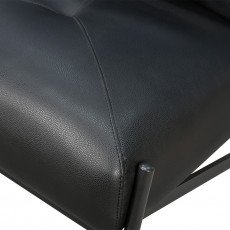 كرسي مفرد جلد بهيكل معدني تصميم عصري أسود كرسي مفرد جلد بهيكل معدني تصميم عصري أسود