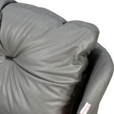 كرسي مفرد جلد بهيكل معدني تصميم عصري رمادي