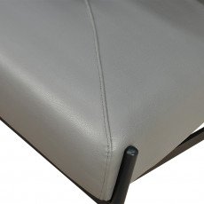 كرسي مفرد جلد بهيكل معدني تصميم عصري رمادي