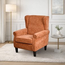 كرسي مفرد فخم قماش بهيكل خشبي مودرن هافان