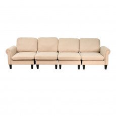 كنبة زاوية مودرن قماش تصميم عصري بيج