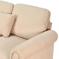 كنبة زاوية مودرن قماش تصميم عصري بيج