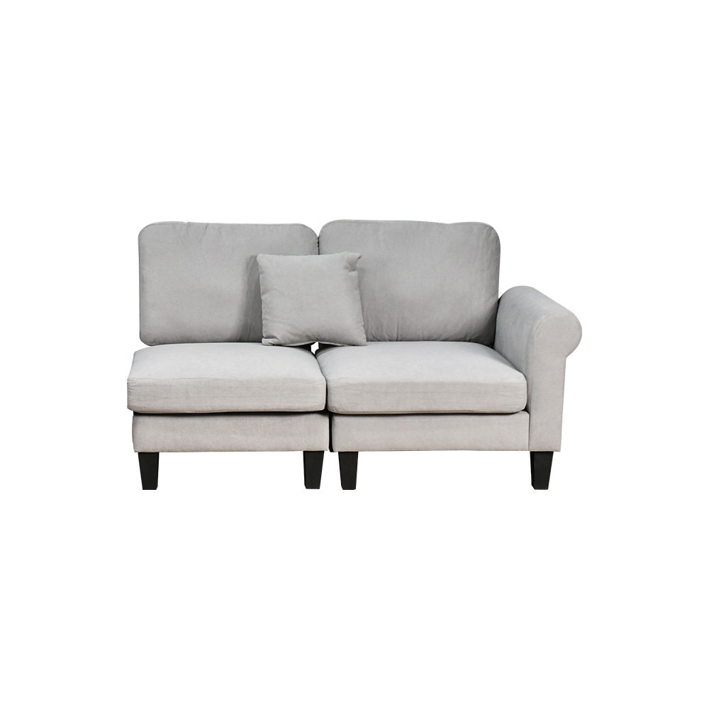 كنبة زاوية مودرن قماش تصميم عصري رمادي