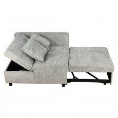 كنبة فاخرة قابلة للتعديل الي سرير مودرن مع تخزين رمادي