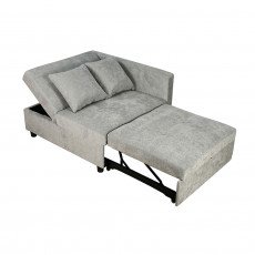 كنبة فاخرة قابلة للتعديل الي سرير مودرن مع تخزين رمادي