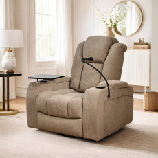 كرسي استرخاء هزاز دوار مع رف طاولة كوفي 