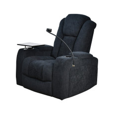 كرسي استرخاء هزاز دوار مع رف طاولة أسود 