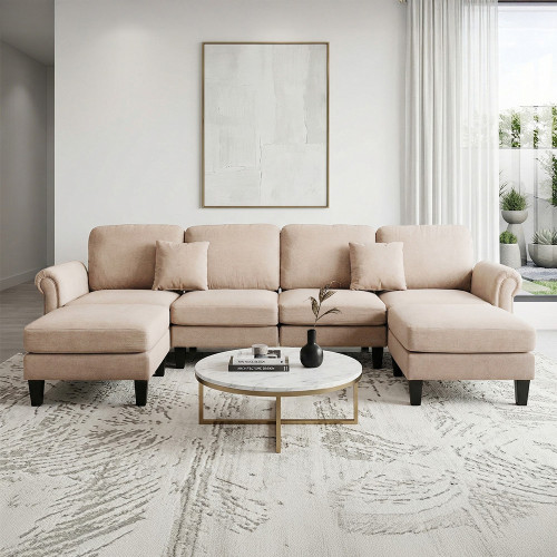 كنبة زاوية مودرن قماش تصميم عصري كافيه