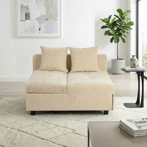 كنبة فاخرة قابلة للتعديل الي سرير مودرن مع تخزين بيج